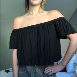 Black off the shoulder top